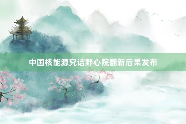 中国核能源究诘野心院翻新后果发布